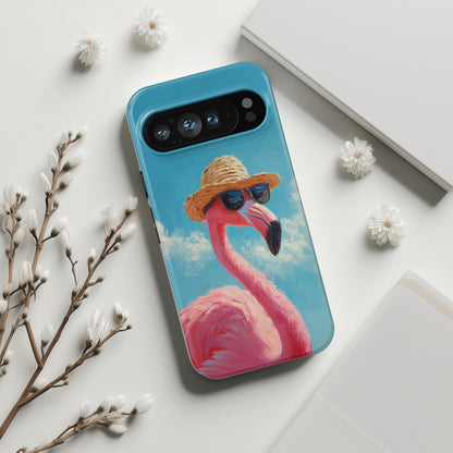 Vacation Mode – Painted Flamingo Design Phone Case for Google Pixel