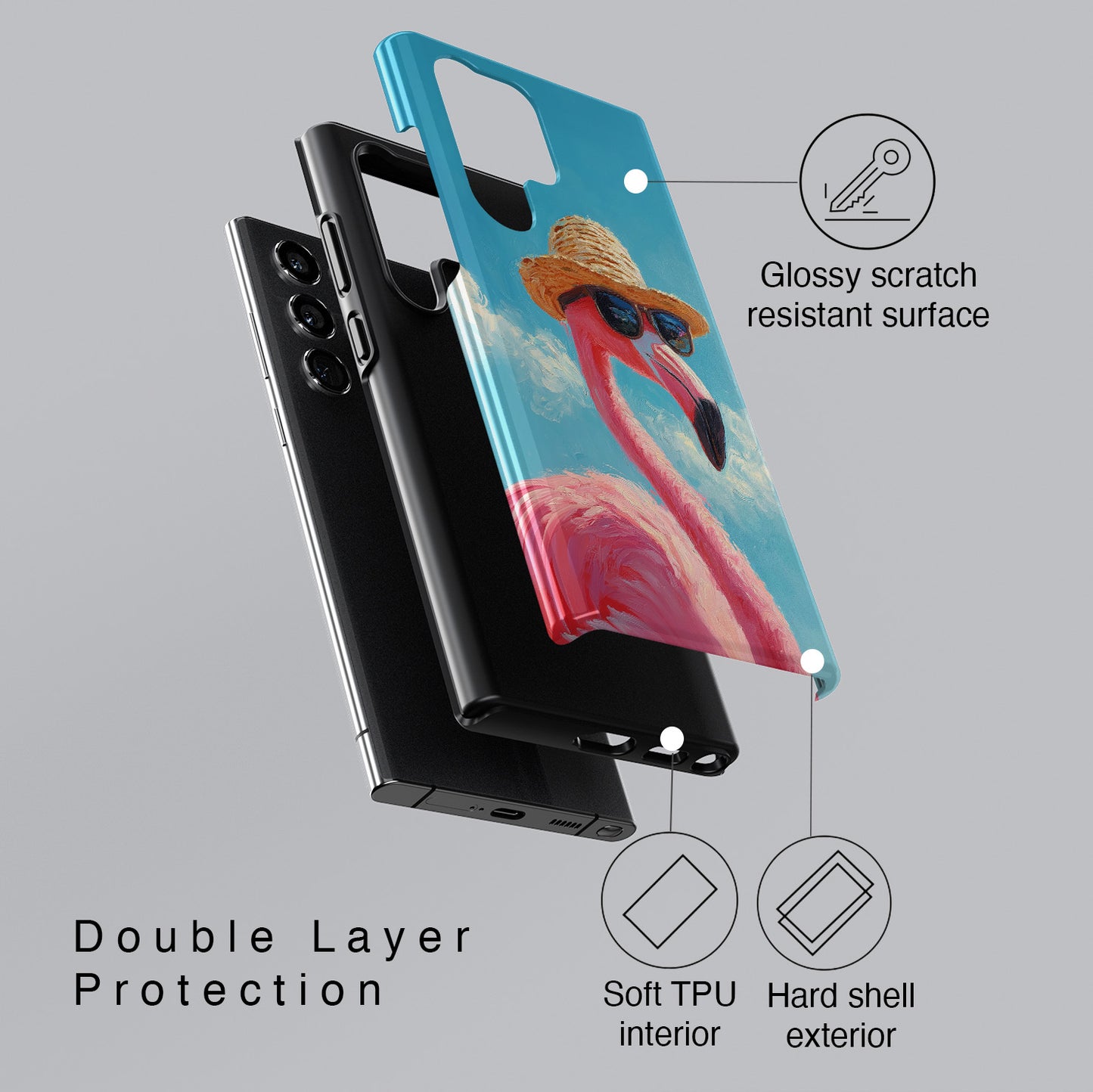 Vacation Mode – Painted Flamingo Design Phone Case for Galaxy S series Phones