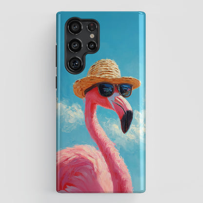 Vacation Mode – Painted Flamingo Design Phone Case for Galaxy S series Phones