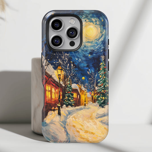 Van Gogh Inspired Christmas Night Design iPhone Case