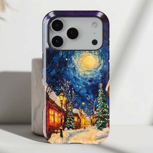 Van Gogh Inspired Christmas Night Design iPhone Case