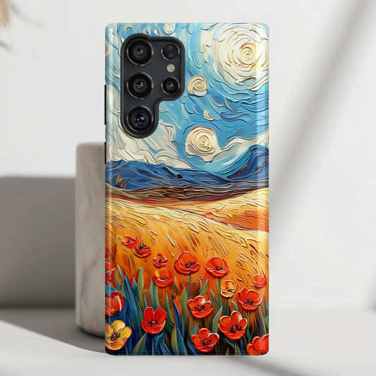 Van Gogh Style Tulip Bloom Oil Painting Design Case for Galaxy S series Phones