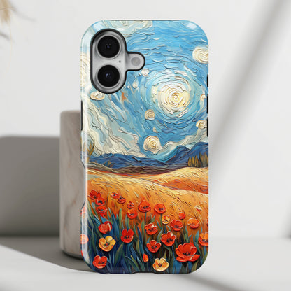Van Gogh Style Tulip Bloom Oil Painting Design iPhone Case