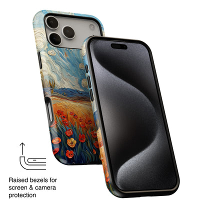 Van Gogh Style Tulip Bloom Oil Painting Design iPhone Case