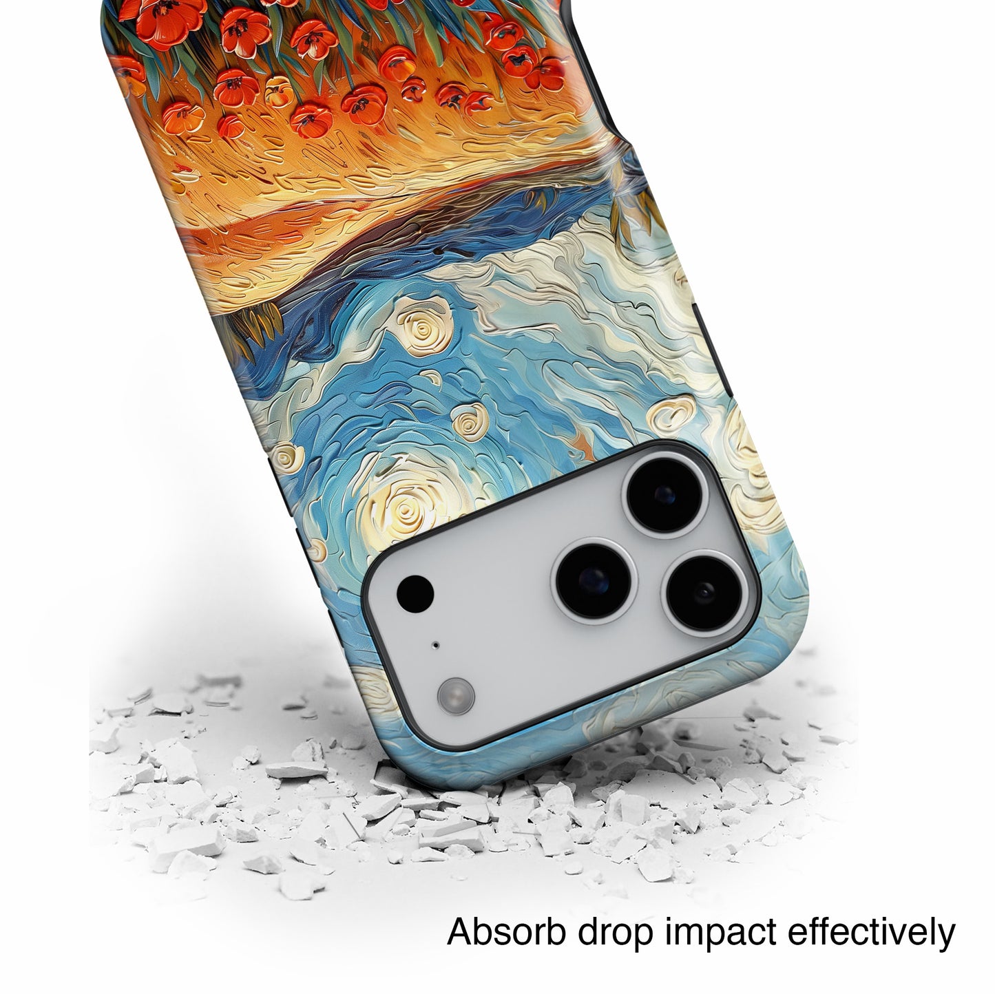 Van Gogh Style Tulip Bloom Oil Painting Design iPhone Case