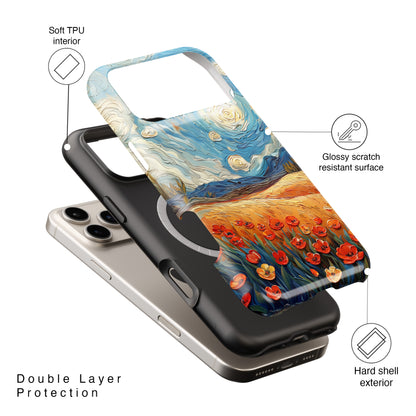 Van Gogh Style Tulip Bloom Oil Painting Design iPhone Case