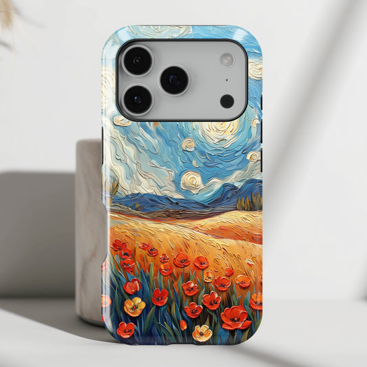 Van Gogh Style Tulip Bloom Oil Painting Design iPhone Case