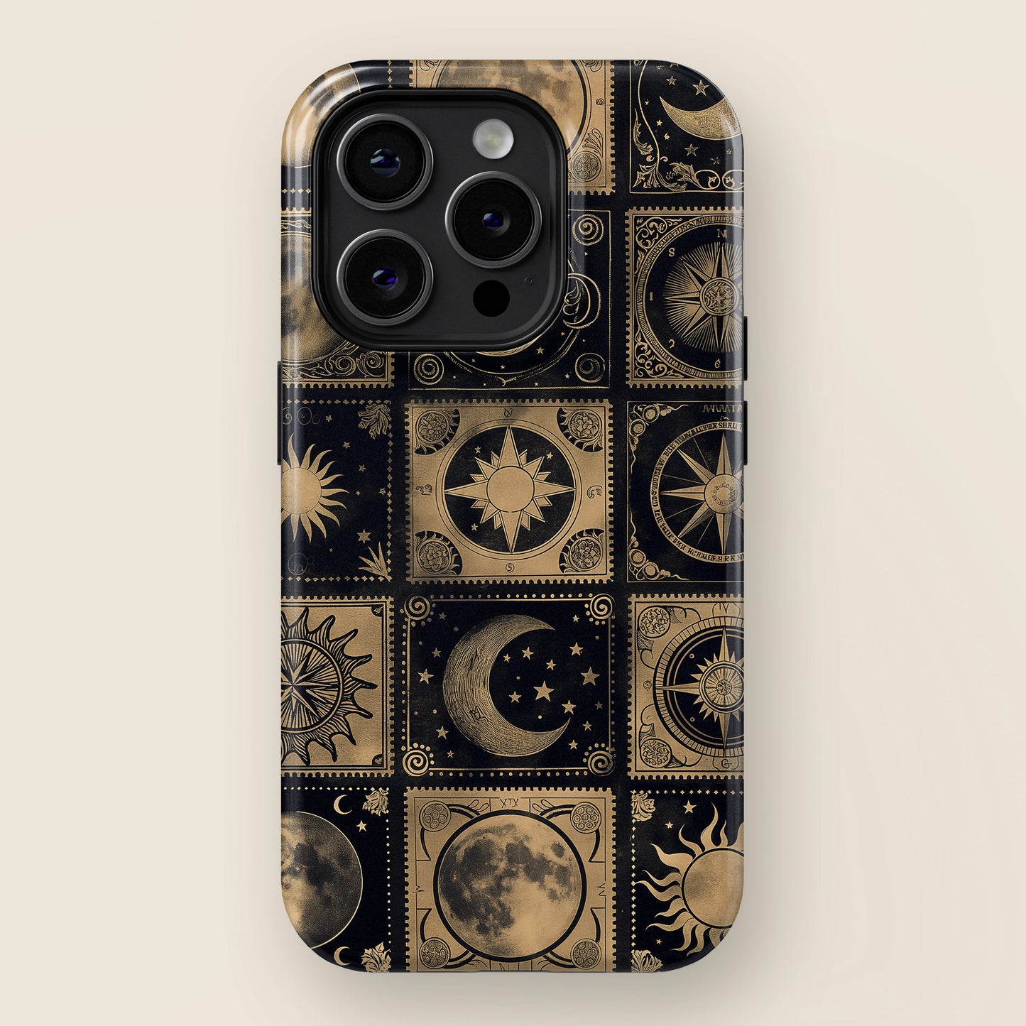 Vintage Astronomy Stamps Collage Design iPhone Case