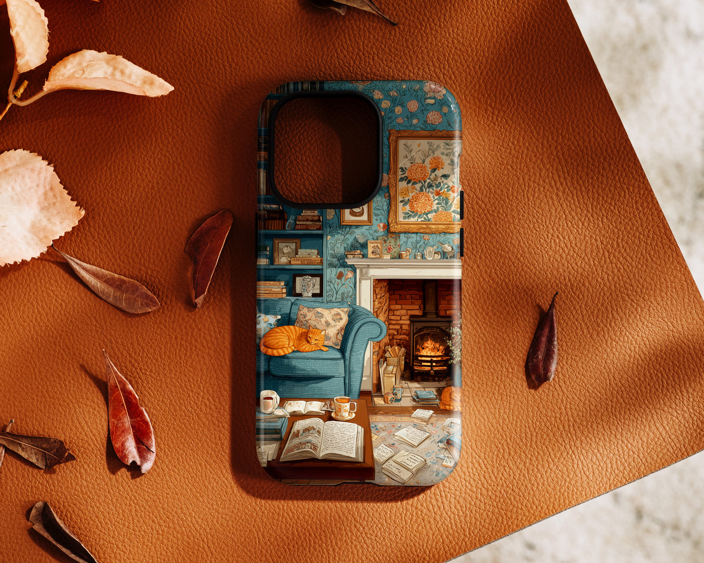 Vintage Cozy Fireplace Design iPhone Case