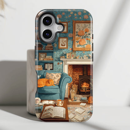 Vintage Cozy Fireplace Design iPhone Case