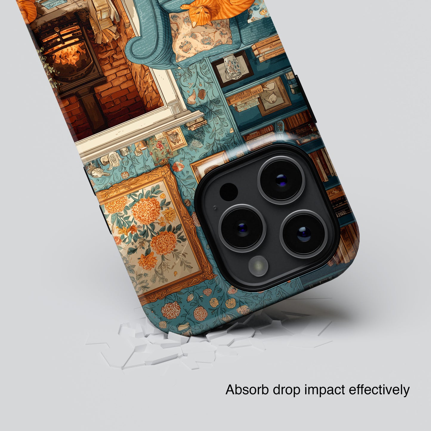 Vintage Cozy Fireplace Design iPhone Case