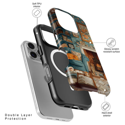 Vintage Cozy Fireplace Design iPhone Case