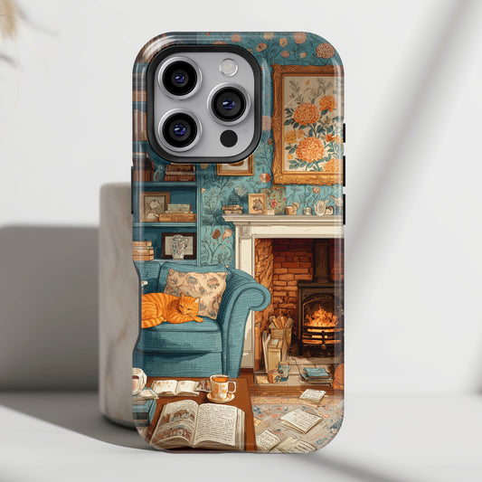 Vintage Cozy Fireplace Design iPhone Case