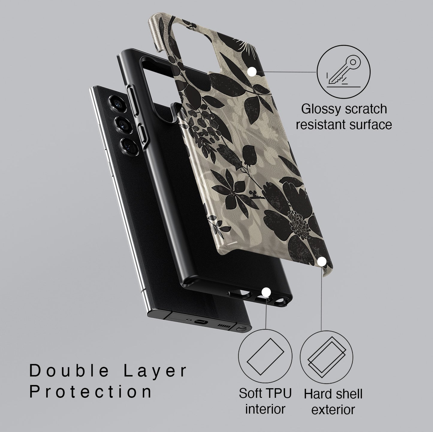 Vintage Earth Tone Floral Design Case for Galaxy S series Phones