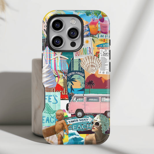 Vintage Summer Beach Design iPhone Case
