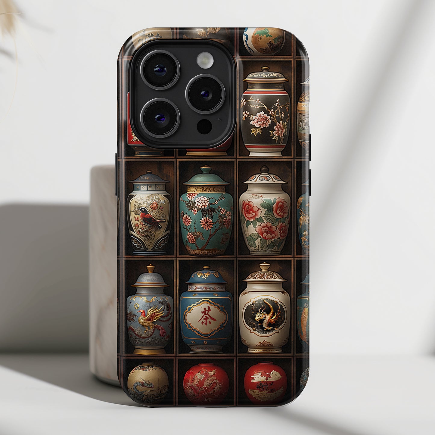Vintage Tea Jars Collage Design iPhone Case