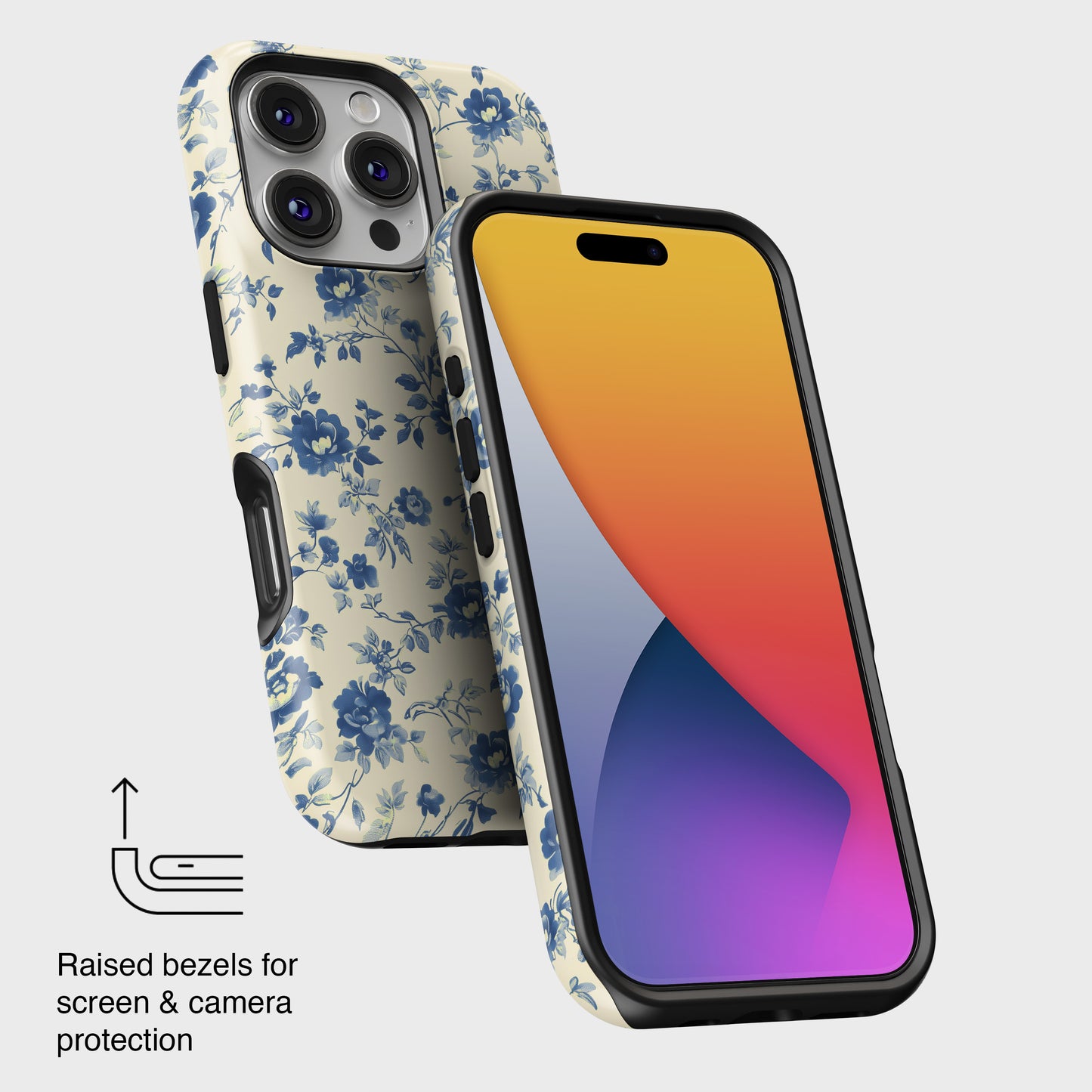 Vintage Toile Floral Pattern Design iPhone Case