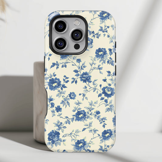 Vintage Toile Floral Pattern Design iPhone Case