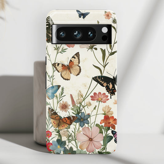 Vintage Botanical Butterflies Design Google Pixel Phone Case