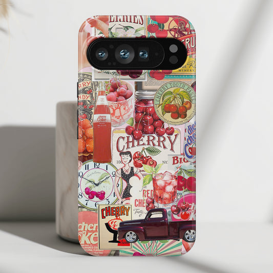 Cherry Vintage Collage Design Phone Case for Google Pixel