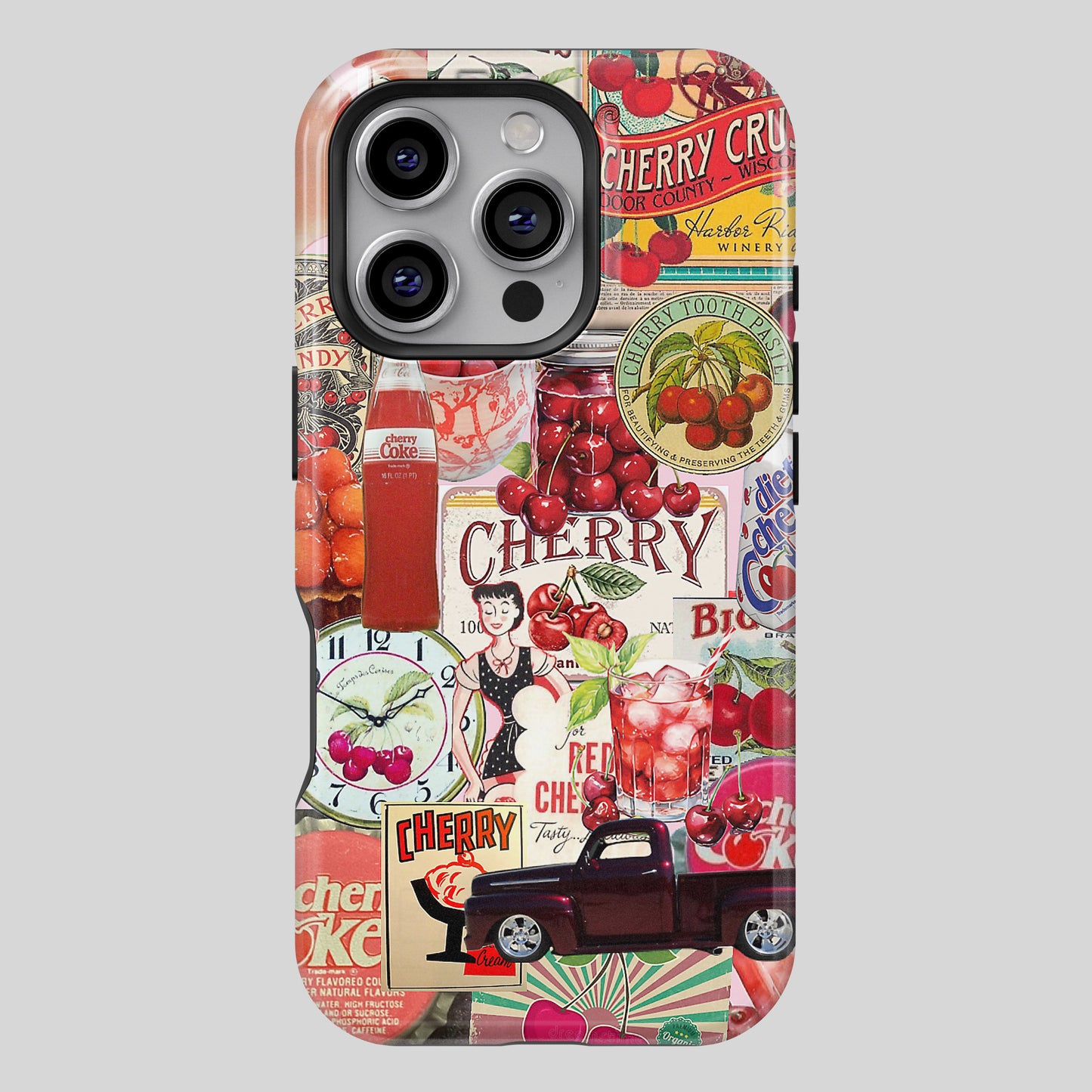 Cherry Vintage Collage iPhone Case