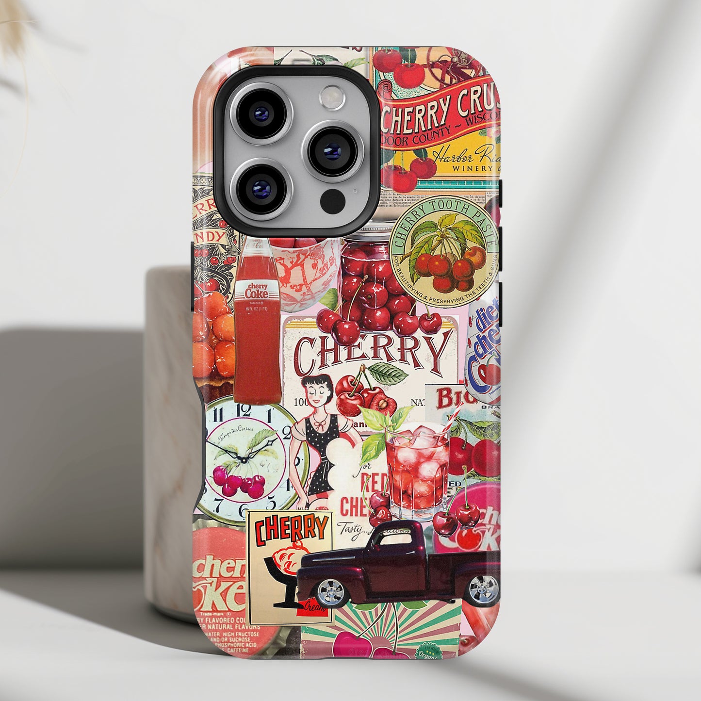 Cherry Vintage Collage iPhone Case