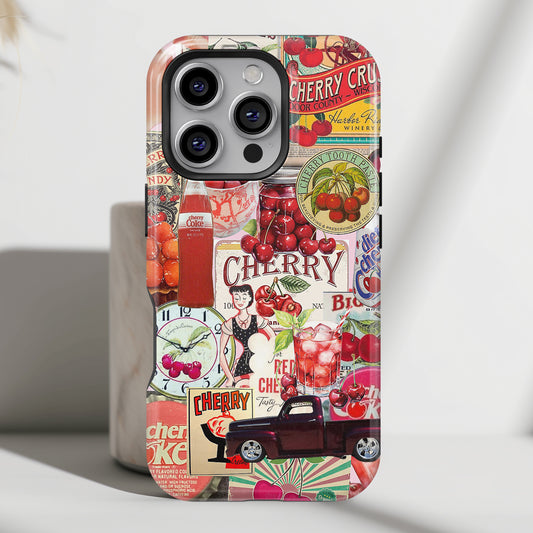 Cherry Vintage Collage iPhone Case
