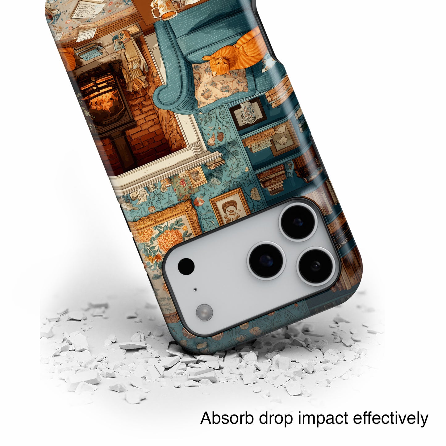 Vintage Cozy Fireplace Design iPhone Case