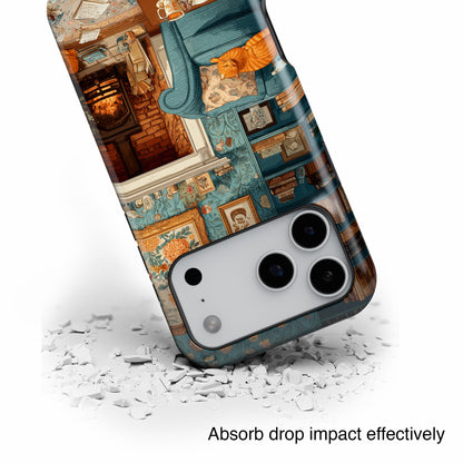 Vintage Cozy Fireplace Design iPhone Case