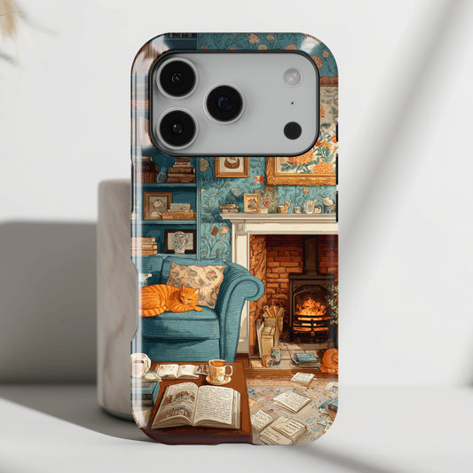 Vintage Cozy Fireplace Design iPhone Case
