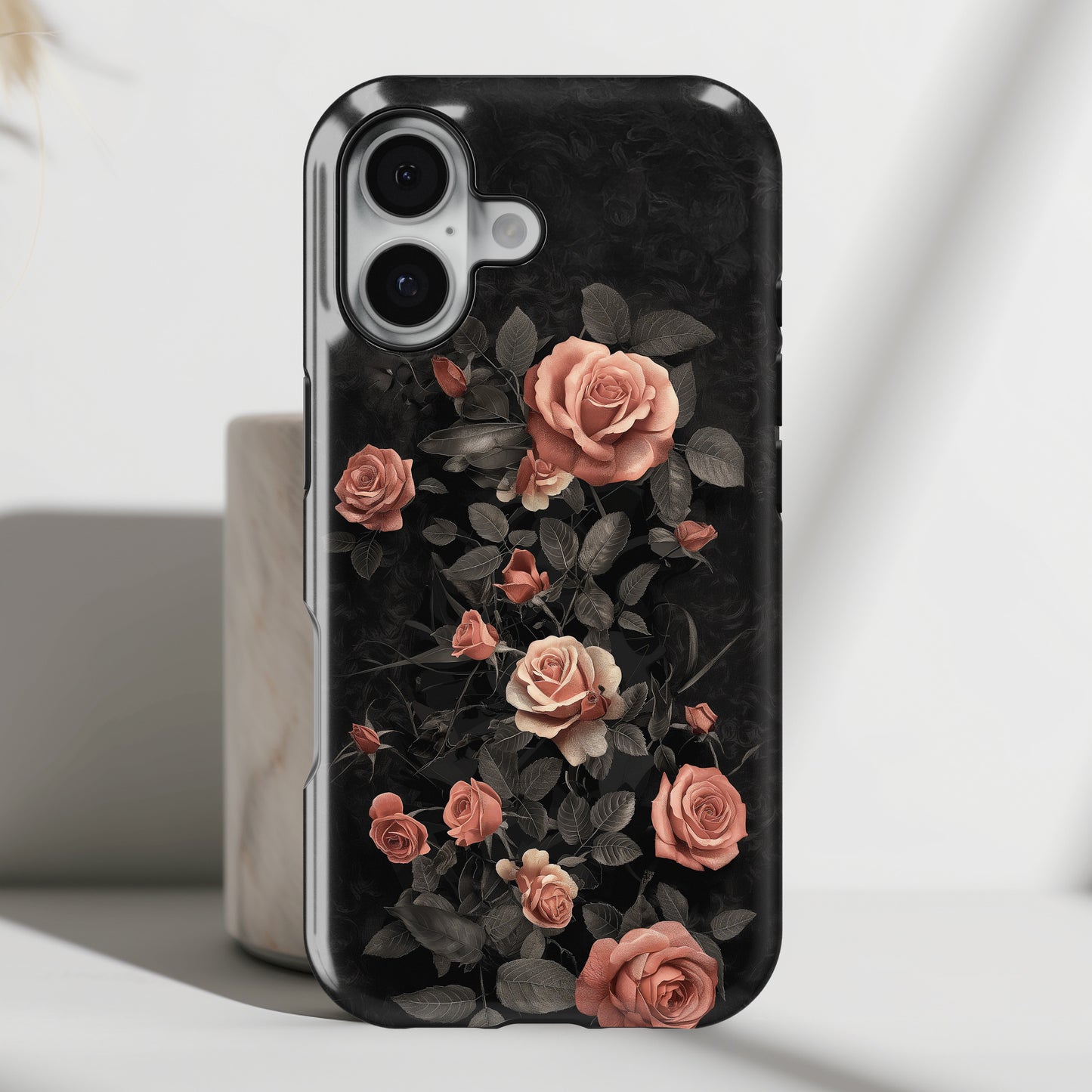Vintage Gothic Red Rose Design iPhone Case