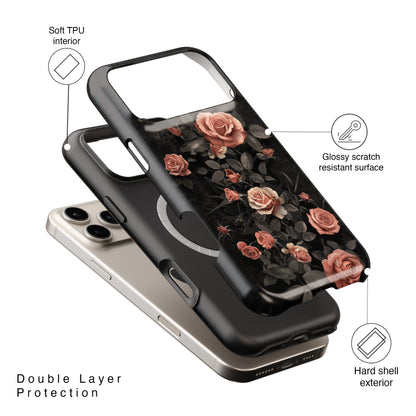 Vintage Gothic Red Rose Design iPhone Case