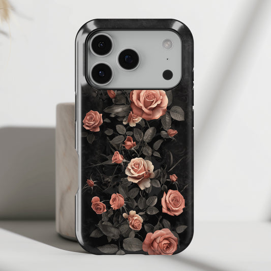 Vintage Gothic Red Rose Design iPhone Case