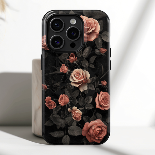 Vintage Gothic Red Rose Design iPhone Case