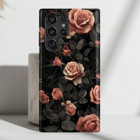 Vintage Gothic Red Rose Design Case for Galaxy S series Phones