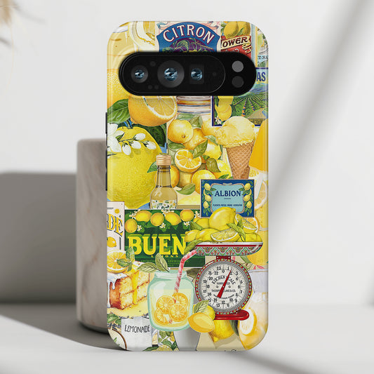 Vintage Lemon Collage Design Phone Case for Google Pixel