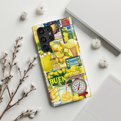 Vintage Lemon Collage Design Case for Galaxy S series Phones