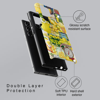 Vintage Lemon Collage Design Case for Galaxy S series Phones