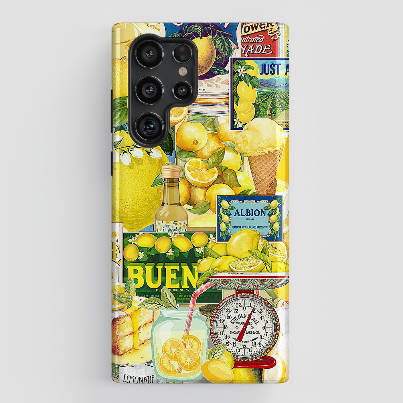 Vintage Lemon Collage Design Case for Galaxy S series Phones