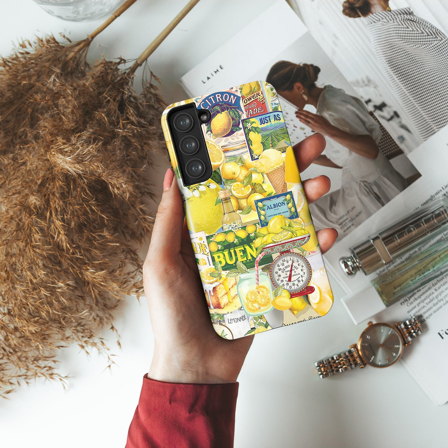 Vintage Lemon Collage Design Case for Galaxy S series Phones