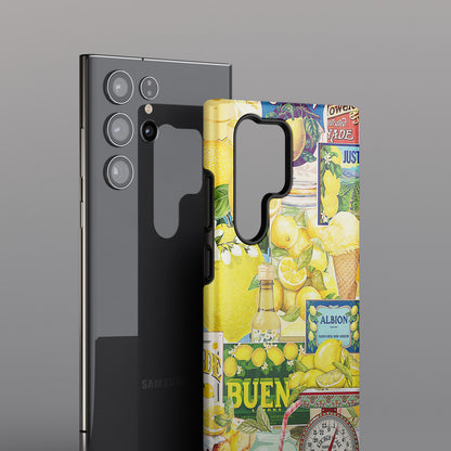Vintage Lemon Collage Design Case for Galaxy S series Phones