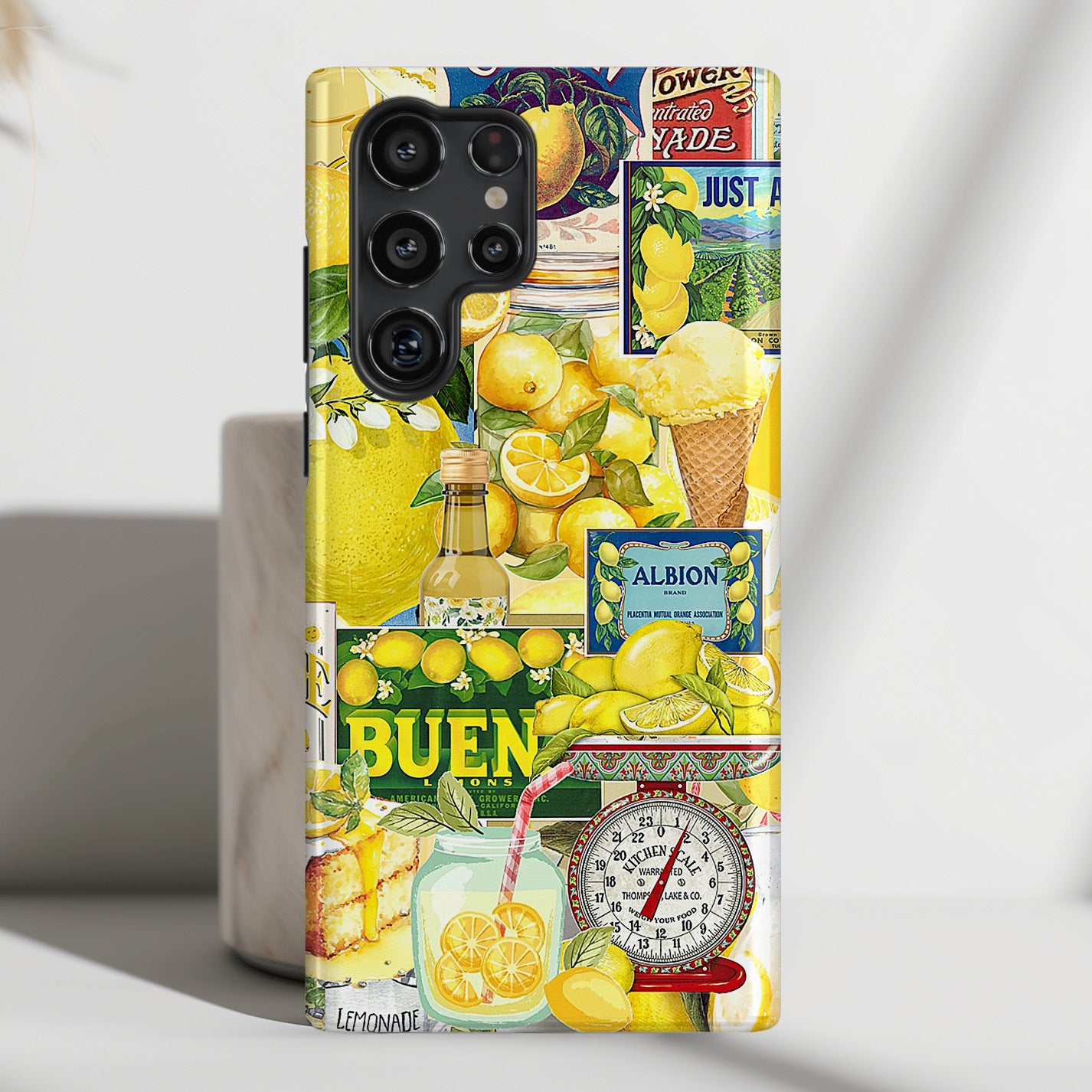 Vintage Lemon Collage Design Case for Galaxy S series Phones