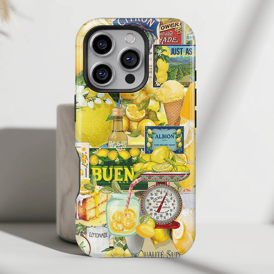 Vintage Lemon Collage iPhone Case