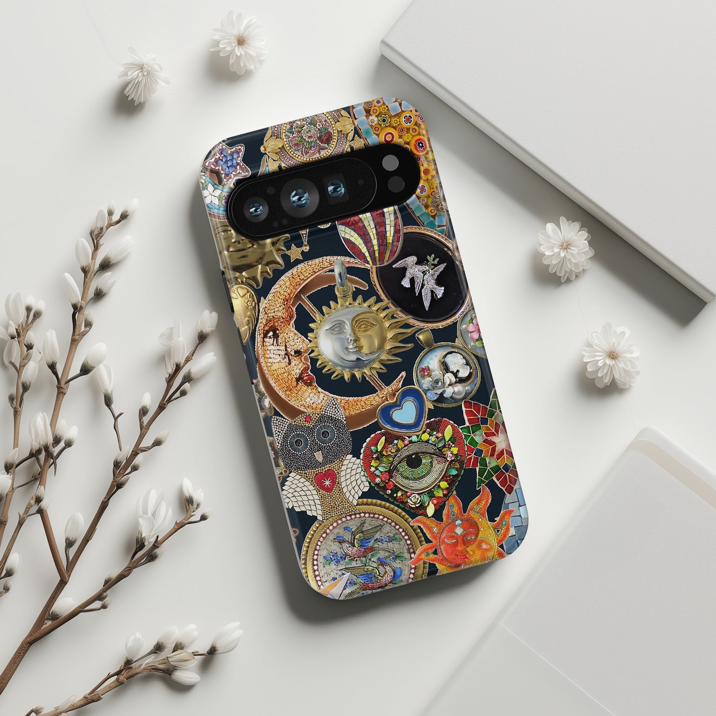 Mosaic Charm Vintage Collage Design Phone Case for Google Pixel