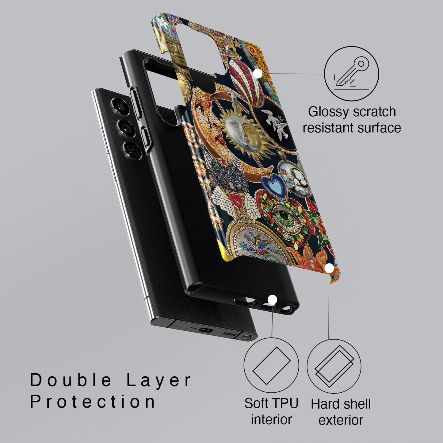 Mosaic Charm Vintage Collage Design Case for Galaxy S series Phones