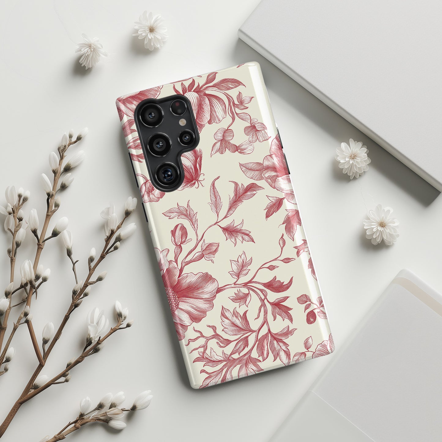 Vintage Pistachio Flowers Design Case for Galaxy S series Phones