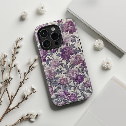 Vintage Purple Flower Art Design iPhone Case