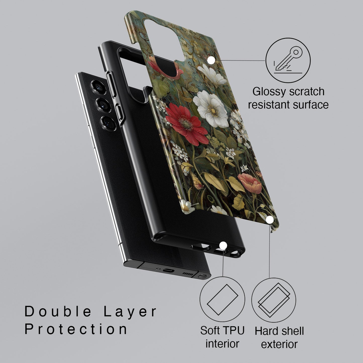Vintage Rouge Design Phone Case for Galaxy S series Phones