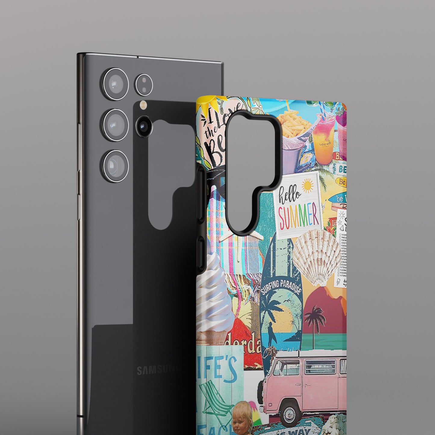 Vintage Summer Beach Collage Design Case for Galaxy S series Phones