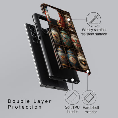 Vintage Tea Jars Collage Design Case for Galaxy S series Phones